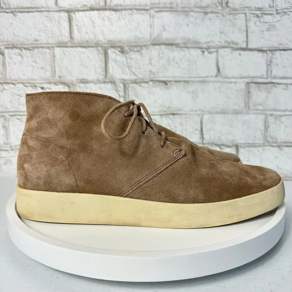 Everlane Desert Boot Pebble Suede Leather Lace Up Shoes Brown 10